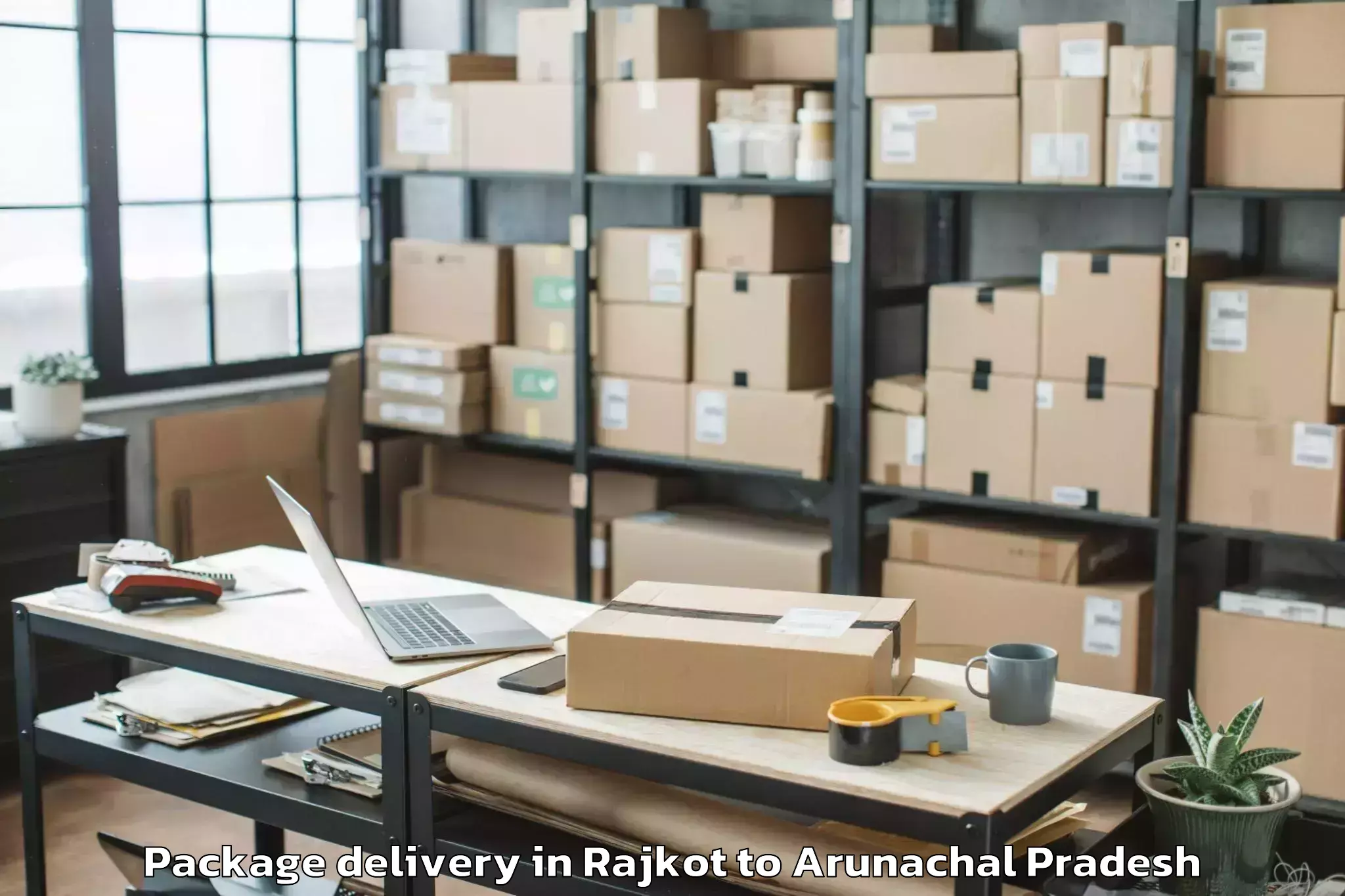 Trusted Rajkot to Pumao Package Delivery